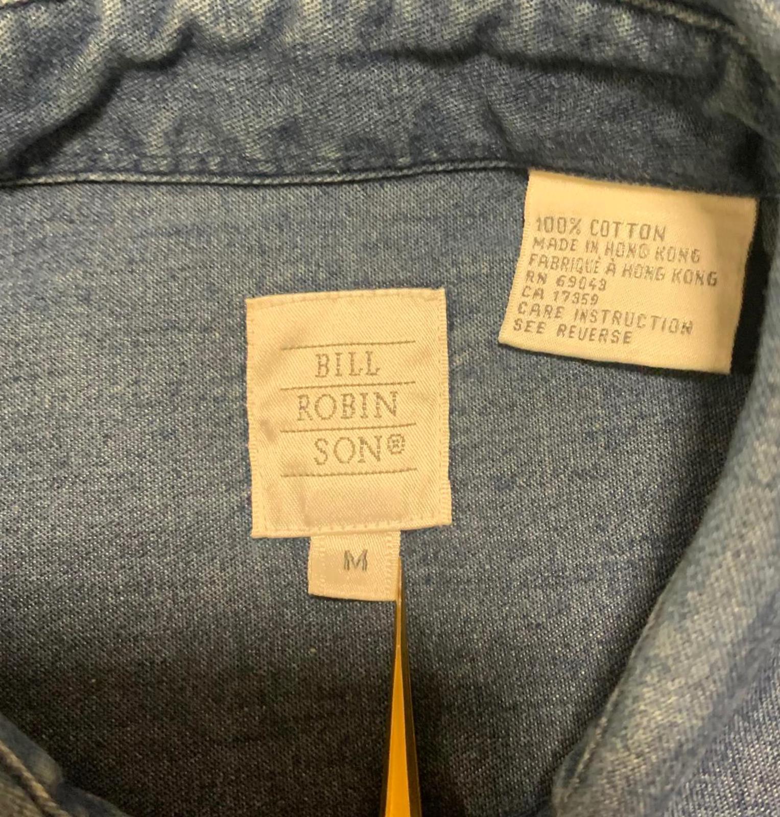 Camisa vaquera clásica VTG de los años 90 de Bill Robinson para hombre, talla M, fabricada en Hong Kong.