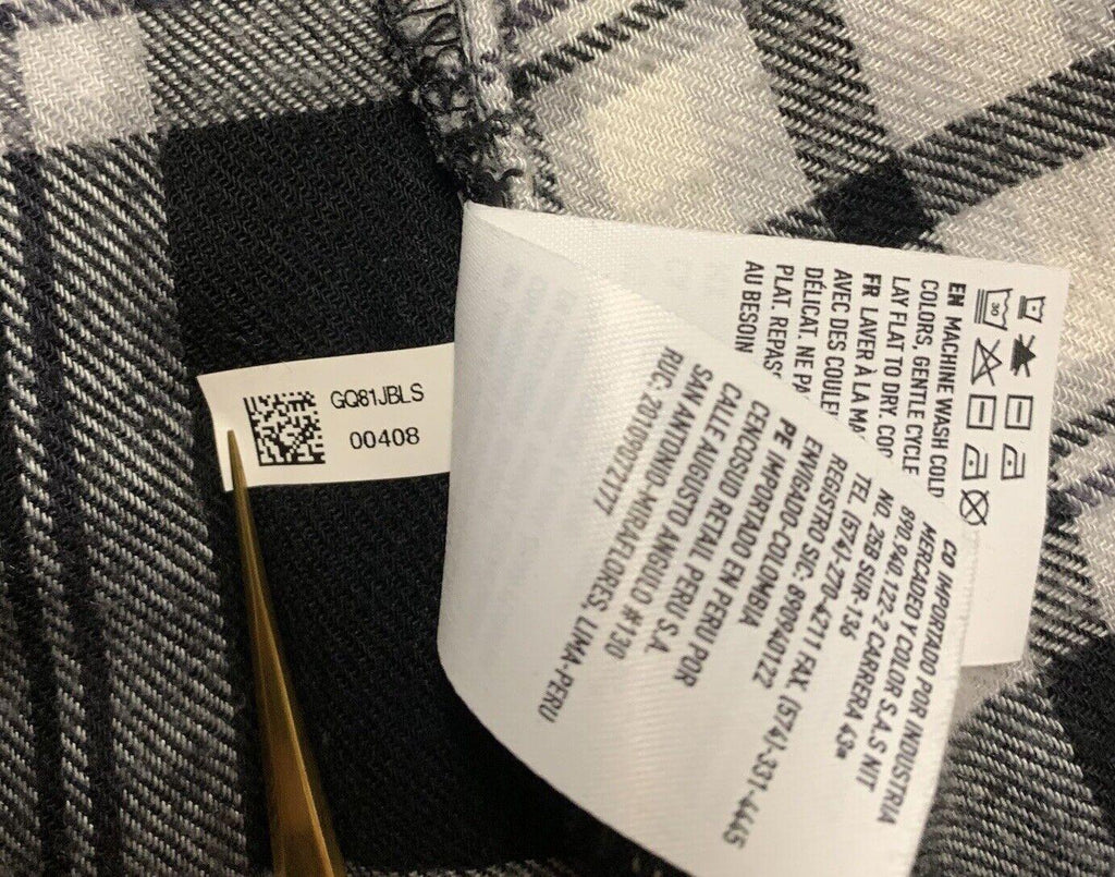 Túnica de franela a cuadros American Eagle, talla pequeña, negra, blanca, con pinzas, jegging, talla M