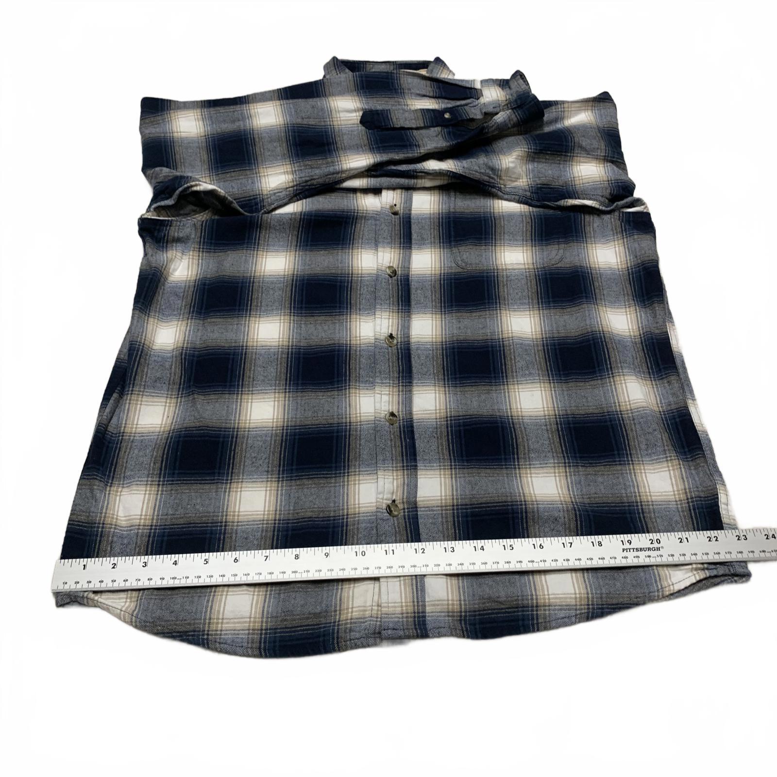 Camisa de franela a cuadros azules de algodón para hombre, talla grande, de Red Head Brand Co.