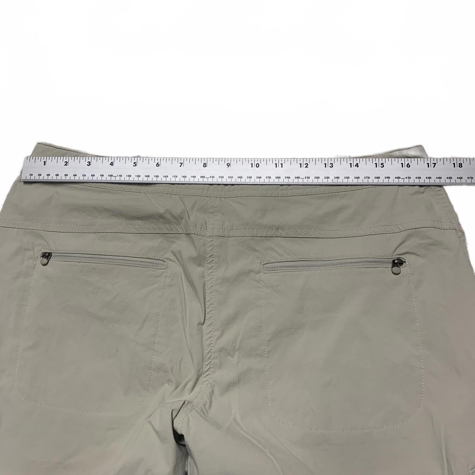 Pantalones capri cargo beige LL Bean para mujer, talla 12R, para actividades al aire libre, ancho 34 x largo 22,5 cm