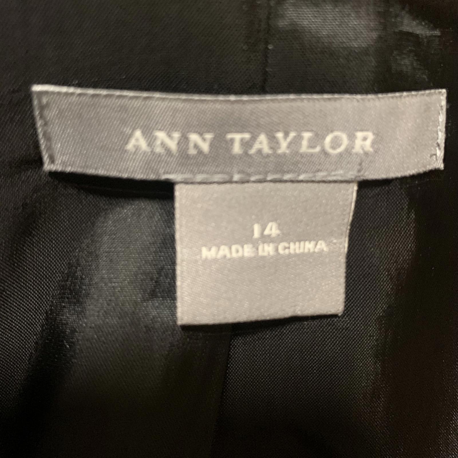 Blazer Ann Taylor vintage de los años 90 para mujer, talla 14, chaqueta de trabajo entallada negra