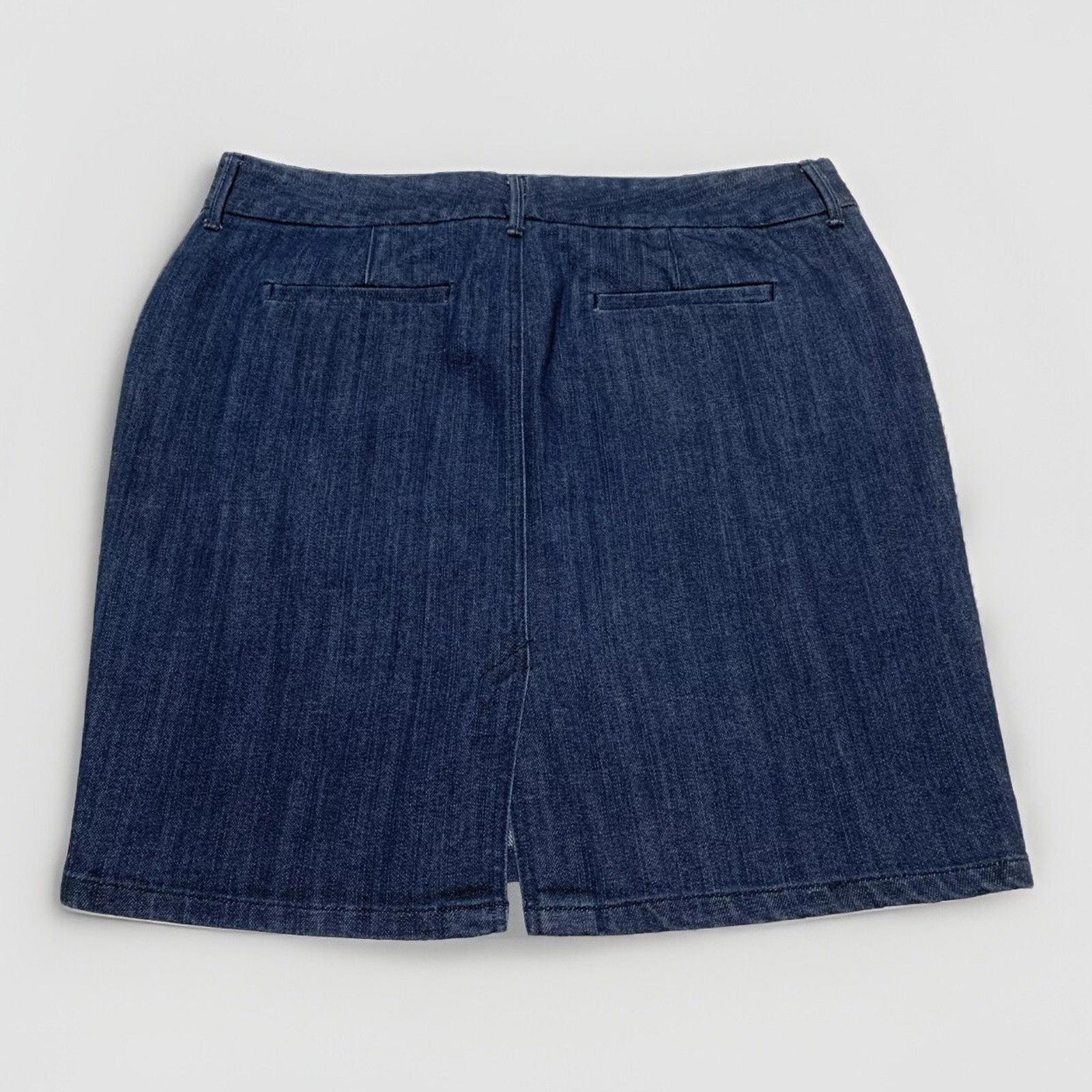 Falda de mezclilla azul oscuro para mujer, talla 12, con bolsillo, corte tubo, elástica y abertura, de Old Navy