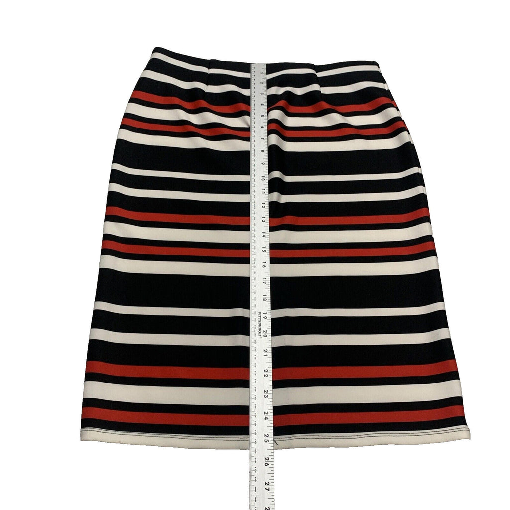 Falda tubo modesta hasta la rodilla con rayas rojas y negras de NYCC para mujer, talla M
