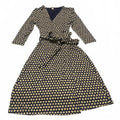 Banana Republic Women's Black Beige print XS 3/4 sleeves V-neckline wrap dress
