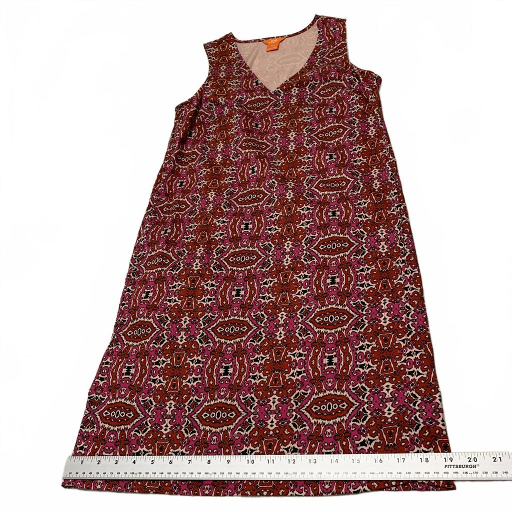 Vestido tubo Joe Fresh con cuello en V, sin mangas y estampado floral, talla S para mujer