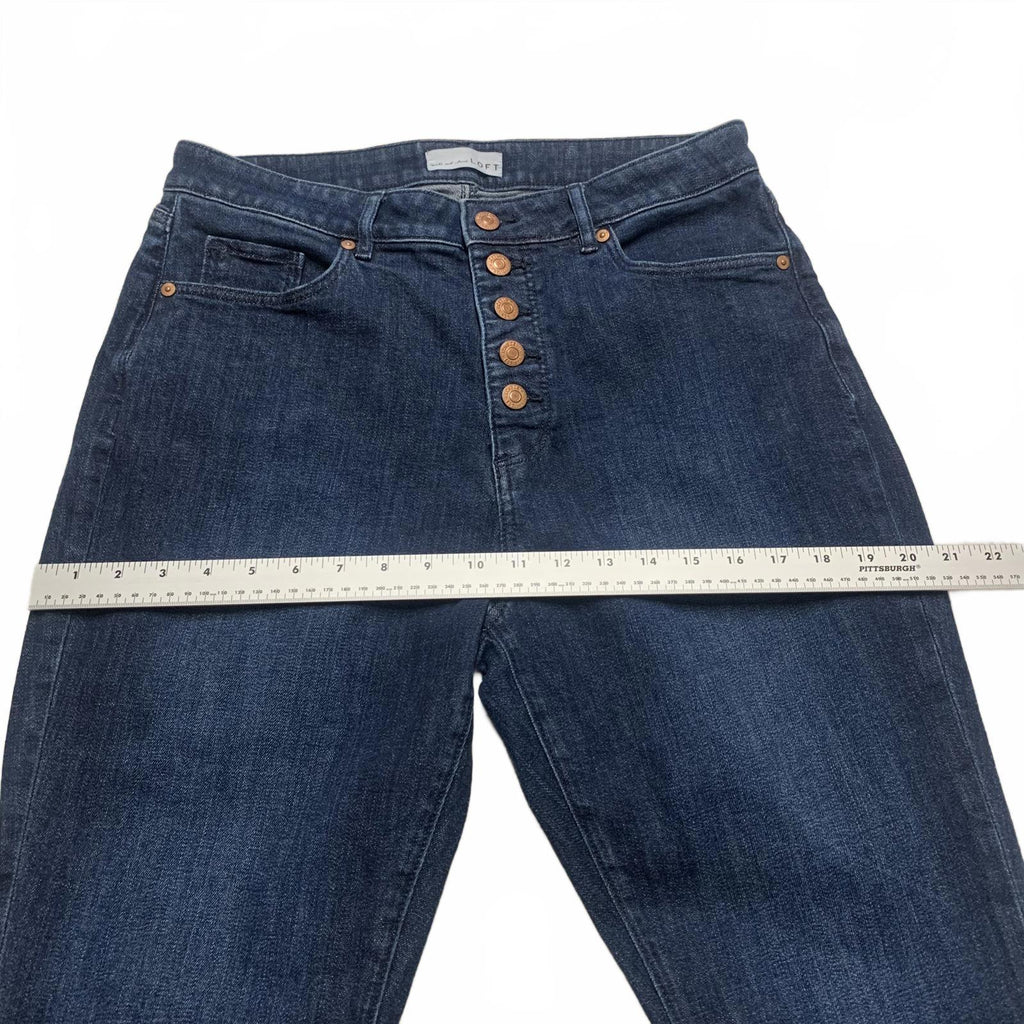 Vaqueros acampanados Curvy Kicks de mezclilla azul oscuro para mujer, talla 30/10, tiro alto 30 x 25