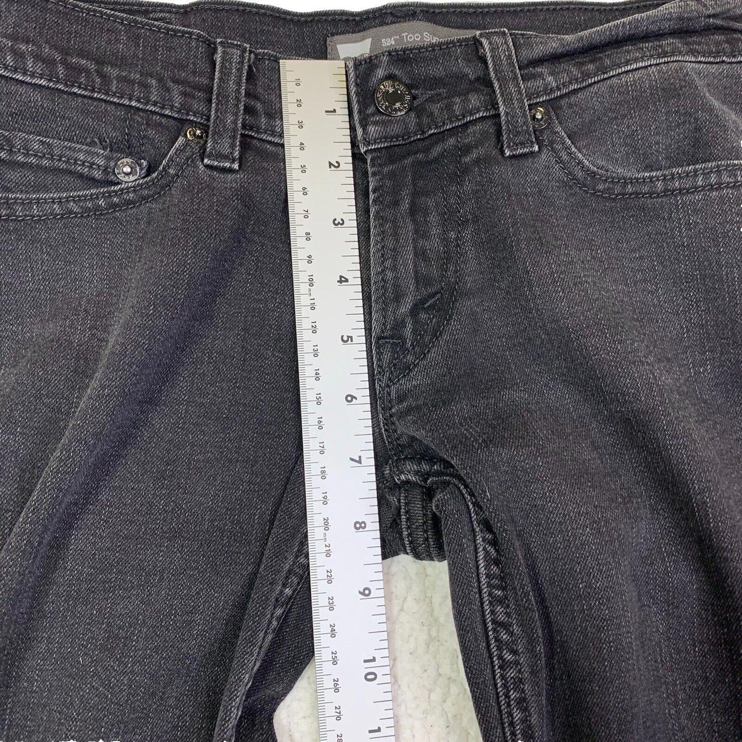 Levis 524 Jeans Girls 5 S/C Black Super low Skinny  Stretch
