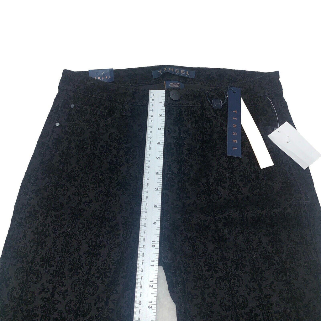 Pantalones vaqueros suaves ajustados de Lord &amp; Taylor Tinsel para mujer, talla 29, color negro
