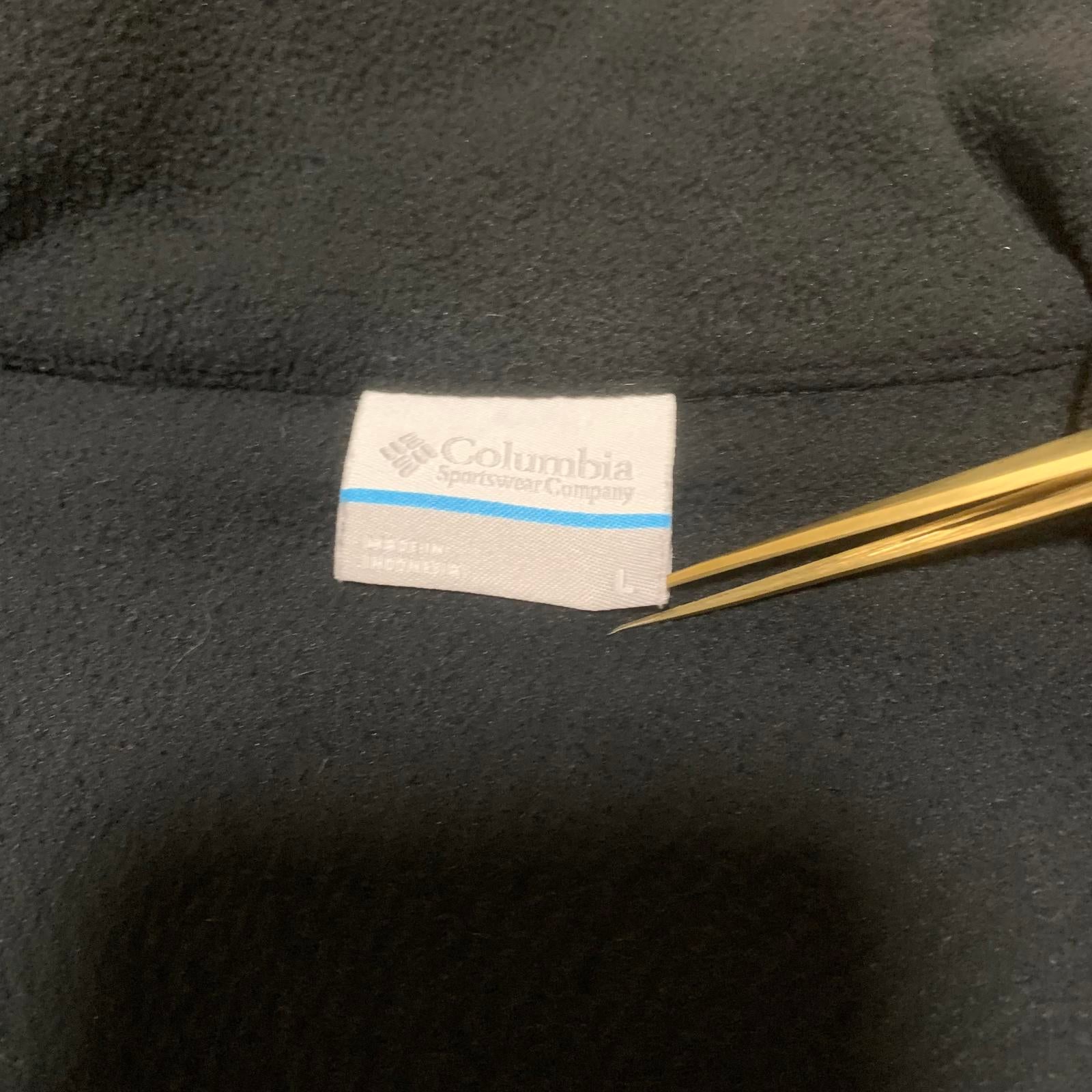 Chaqueta polar negra grande Columbia para mujer, con cremallera completa, para senderismo al aire libre, capa cálida