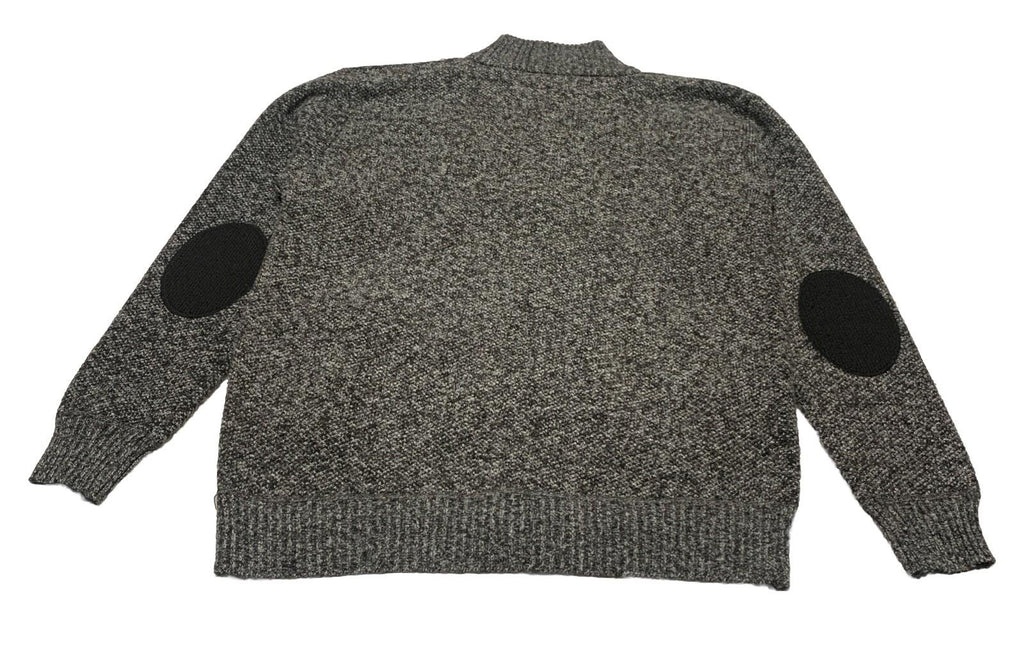 Cárdigan Alberto Cardinali para hombre XL, negro, gris, con cremallera completa, forro polar y coderas