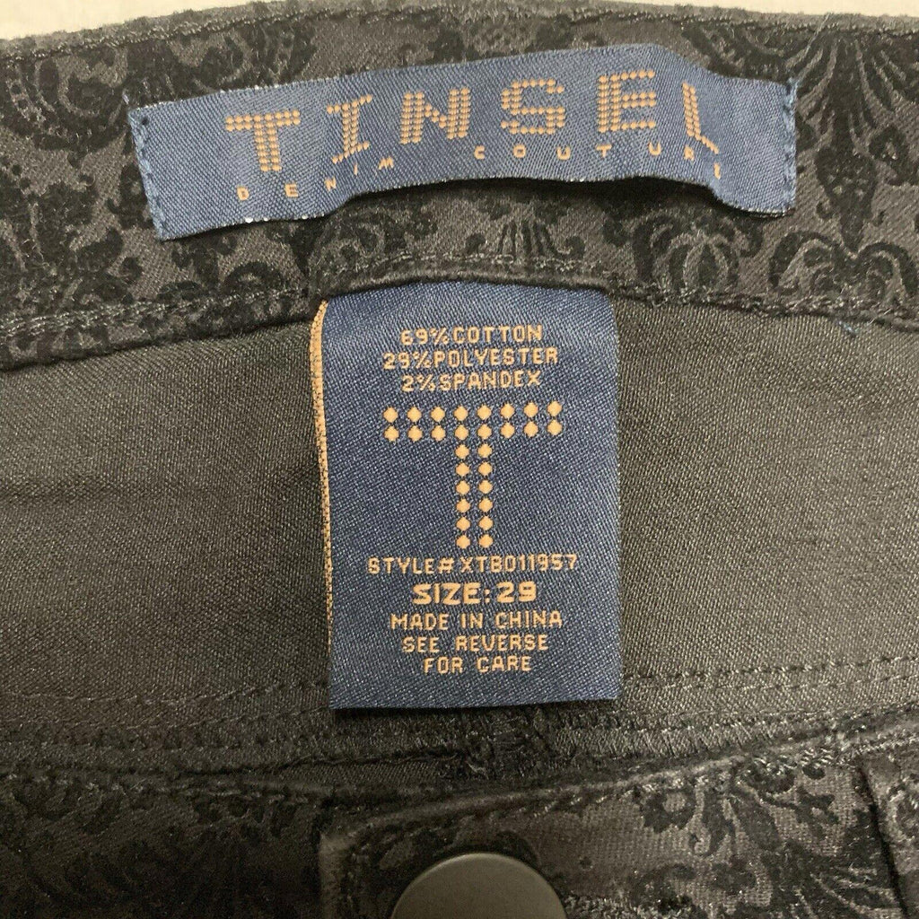 Pantalones vaqueros suaves ajustados de Lord &amp; Taylor Tinsel para mujer, talla 29, color negro