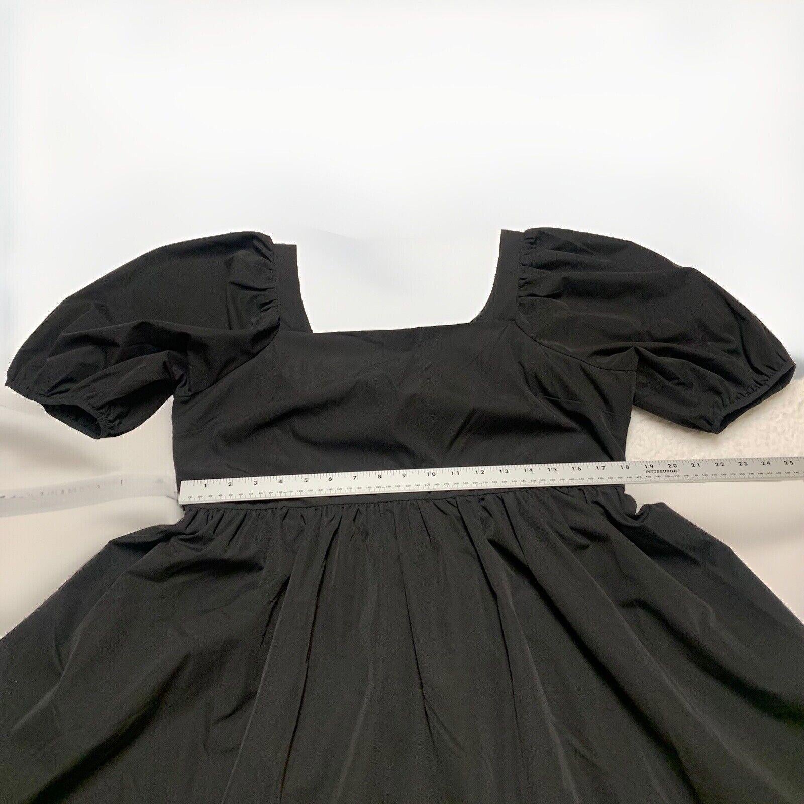 Vestido de verano negro de H&amp;M para mujer, talla grande, con mangas abullonadas y corte en A para vacaciones