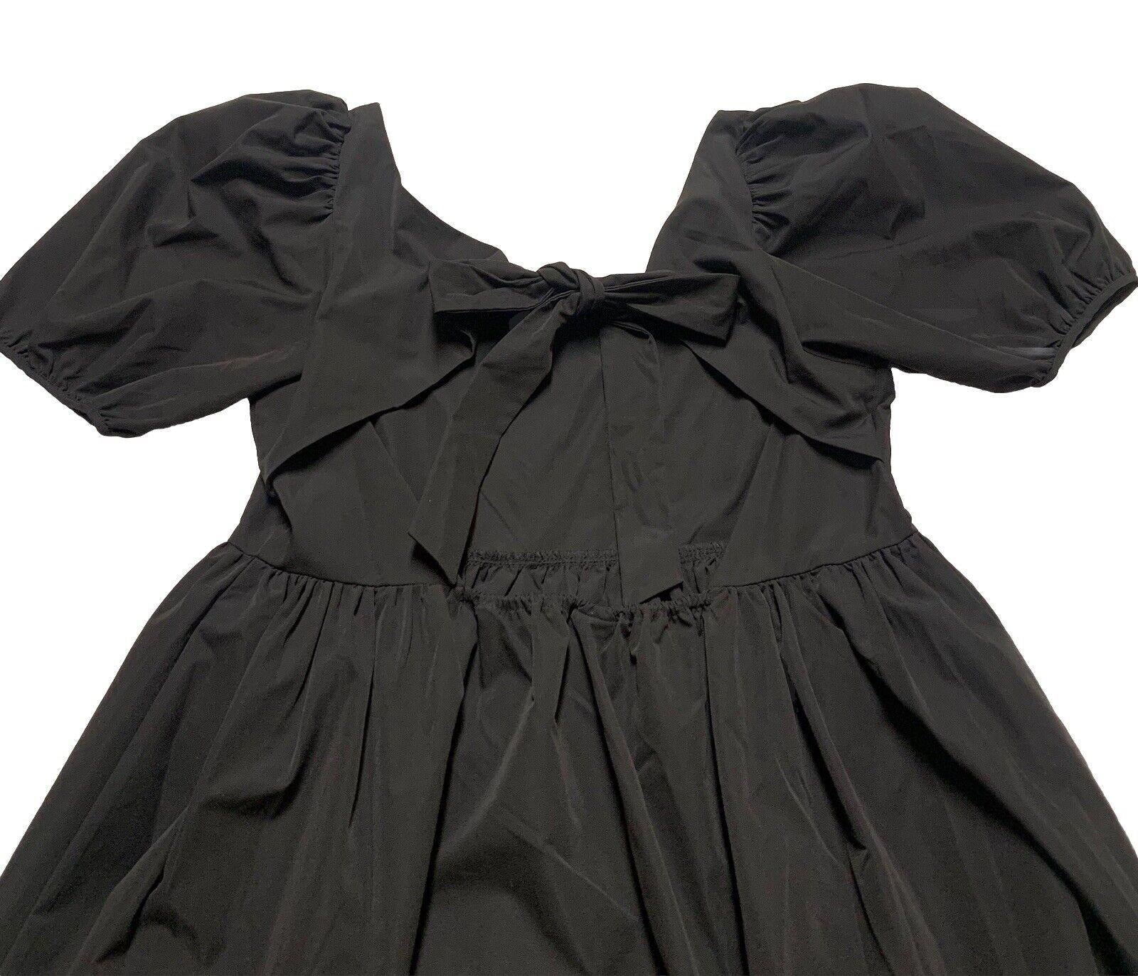 Vestido de verano negro de H&amp;M para mujer, talla grande, con mangas abullonadas y corte en A para vacaciones