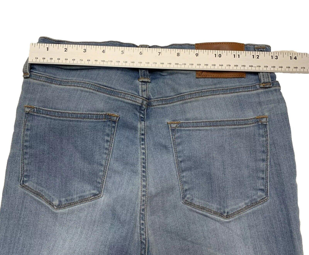 Vaqueros J. Crew para mujer, talla 27, lavado azul claro, pitillo, corte desgastado, dobladillo sin rematar