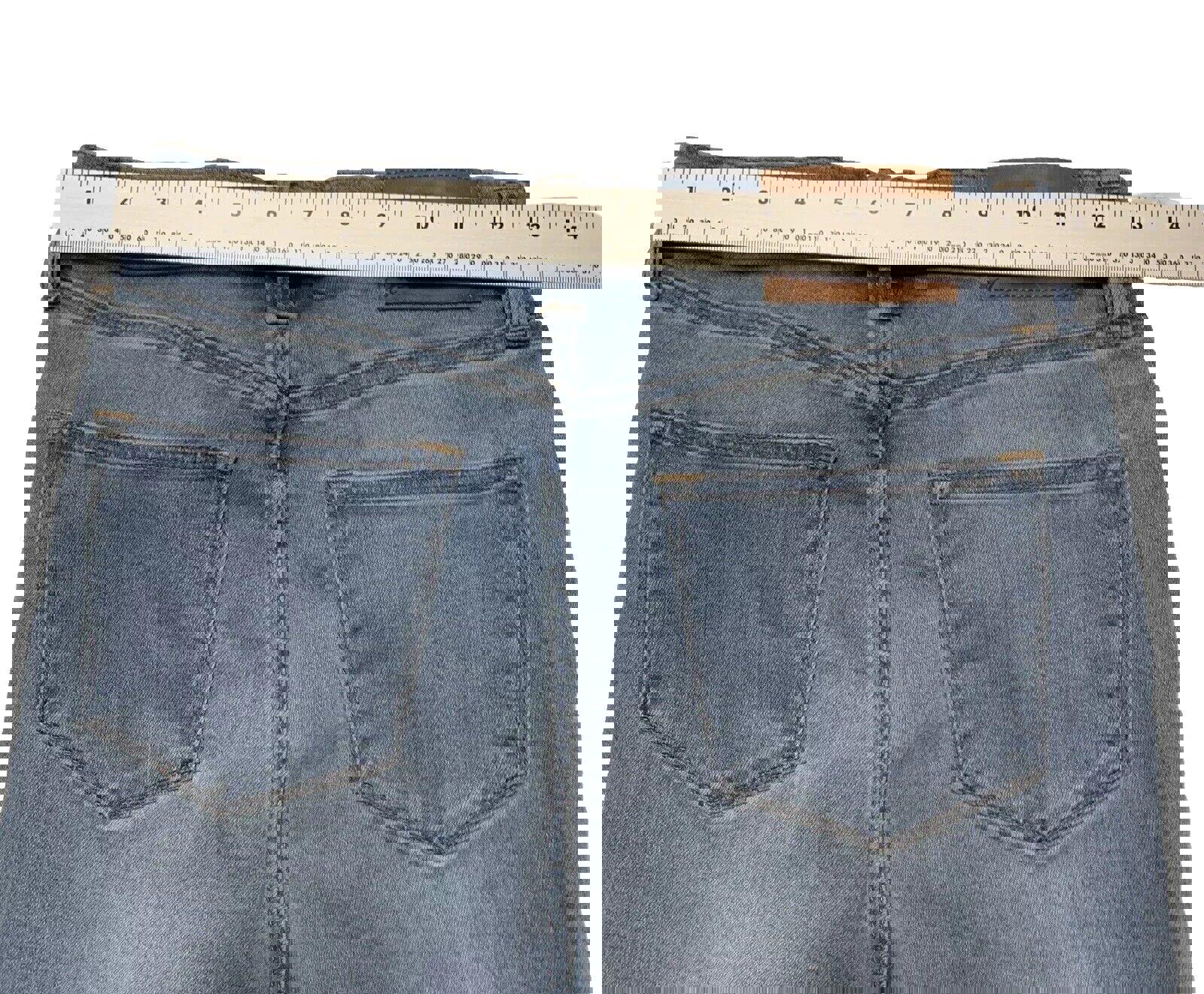 Vaqueros J. Crew para mujer, talla 27, lavado azul claro, pitillo, corte desgastado, dobladillo sin rematar