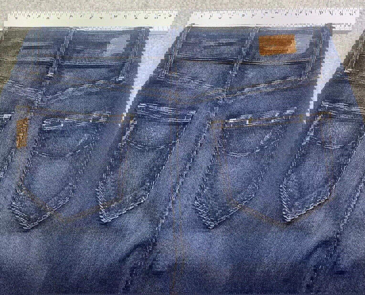 Jeans Paige Skyline para mujer, talla 26, ajustados, con pierna al tobillo, tiro bajo, desgastados, ancho 28 x 29 L