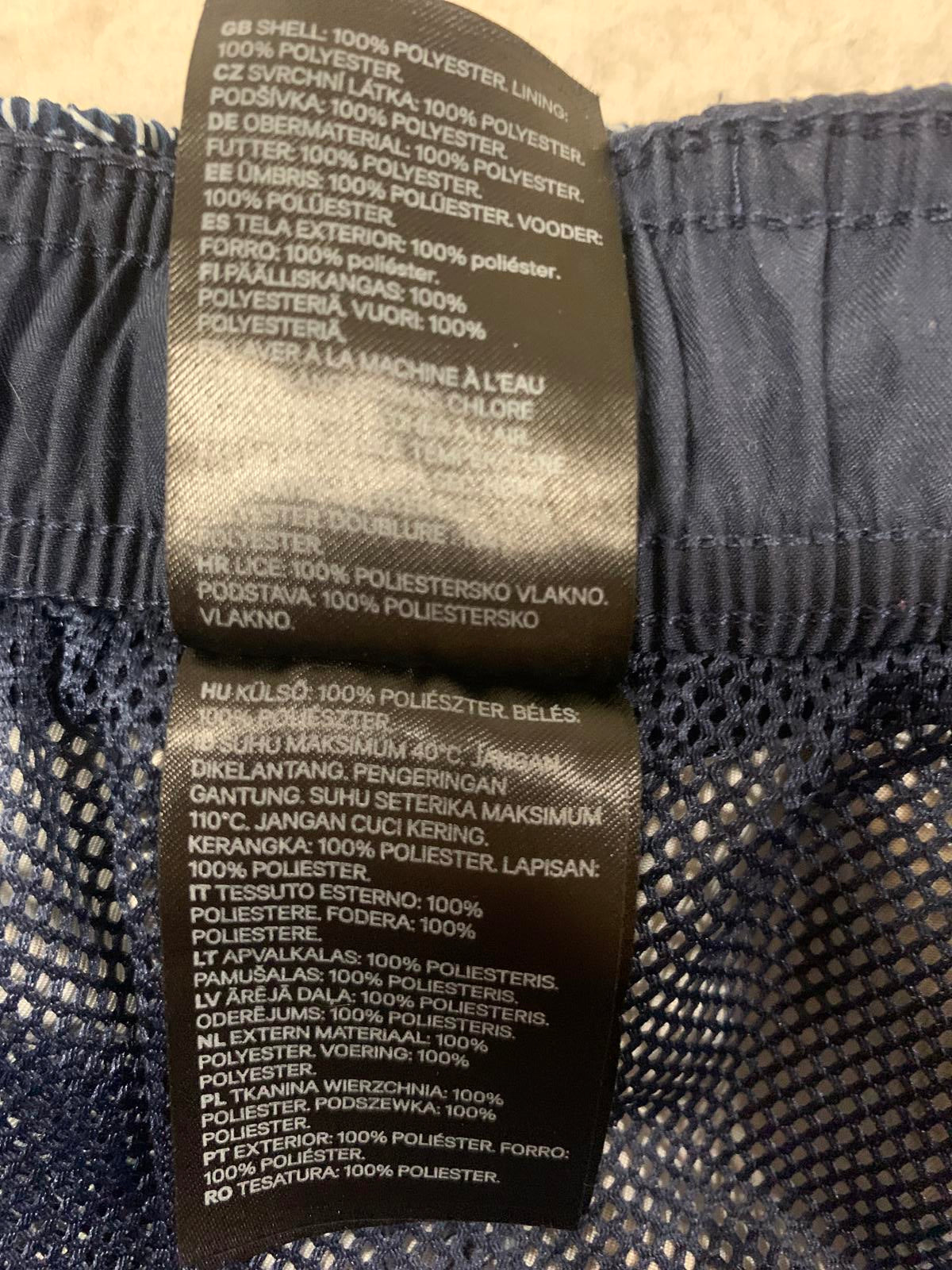 Bañador tipo bóxer con estampado geométrico azul marino para hombre de H&amp;M, talla M, talla 30