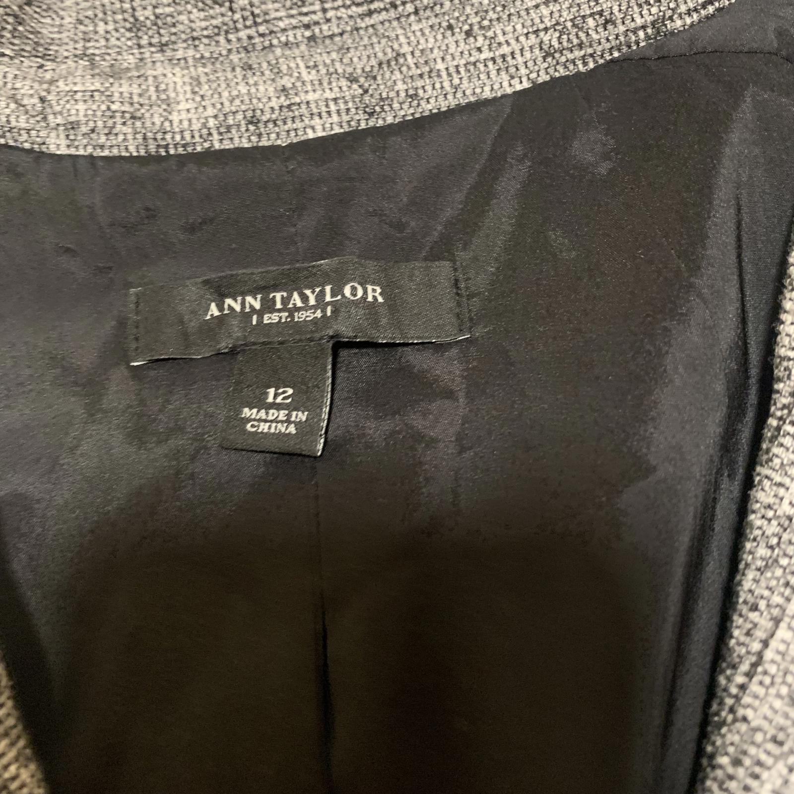 Blazer gris de manga corta con cinturón para mujer de Ann Taylor, talla 12