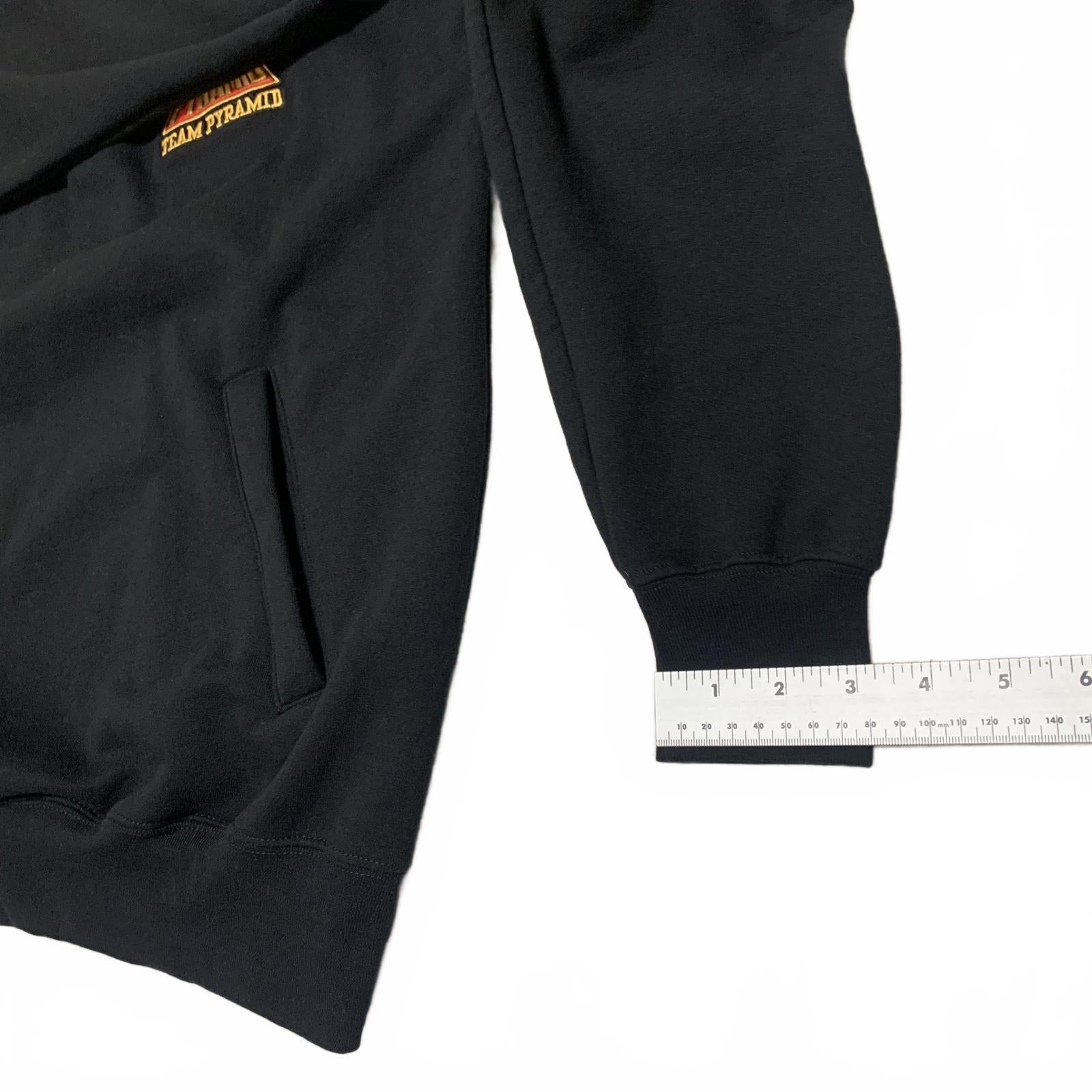 Sudadera Champion Eco Authentic Team Pyramid para hombre, color negro, con cremallera de un cuarto, talla L