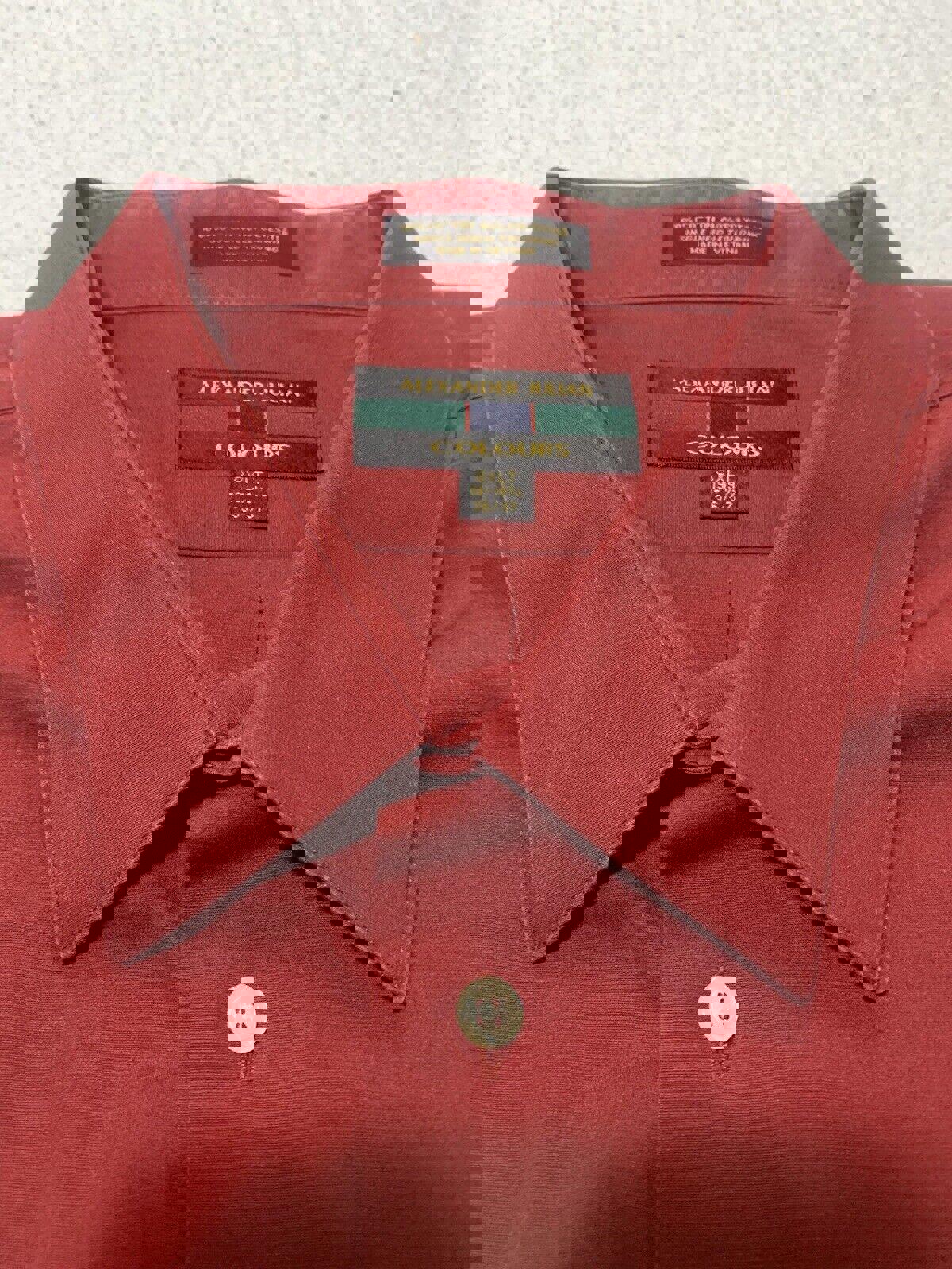 Camisa Alexander Julian 3XLT de manga larga para hombre, color vino tinto