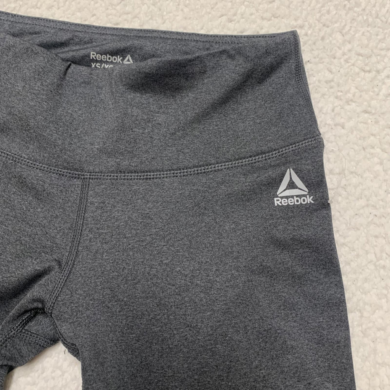 Leggings deportivos Reebok para mujer, talla XS, color gris y negro