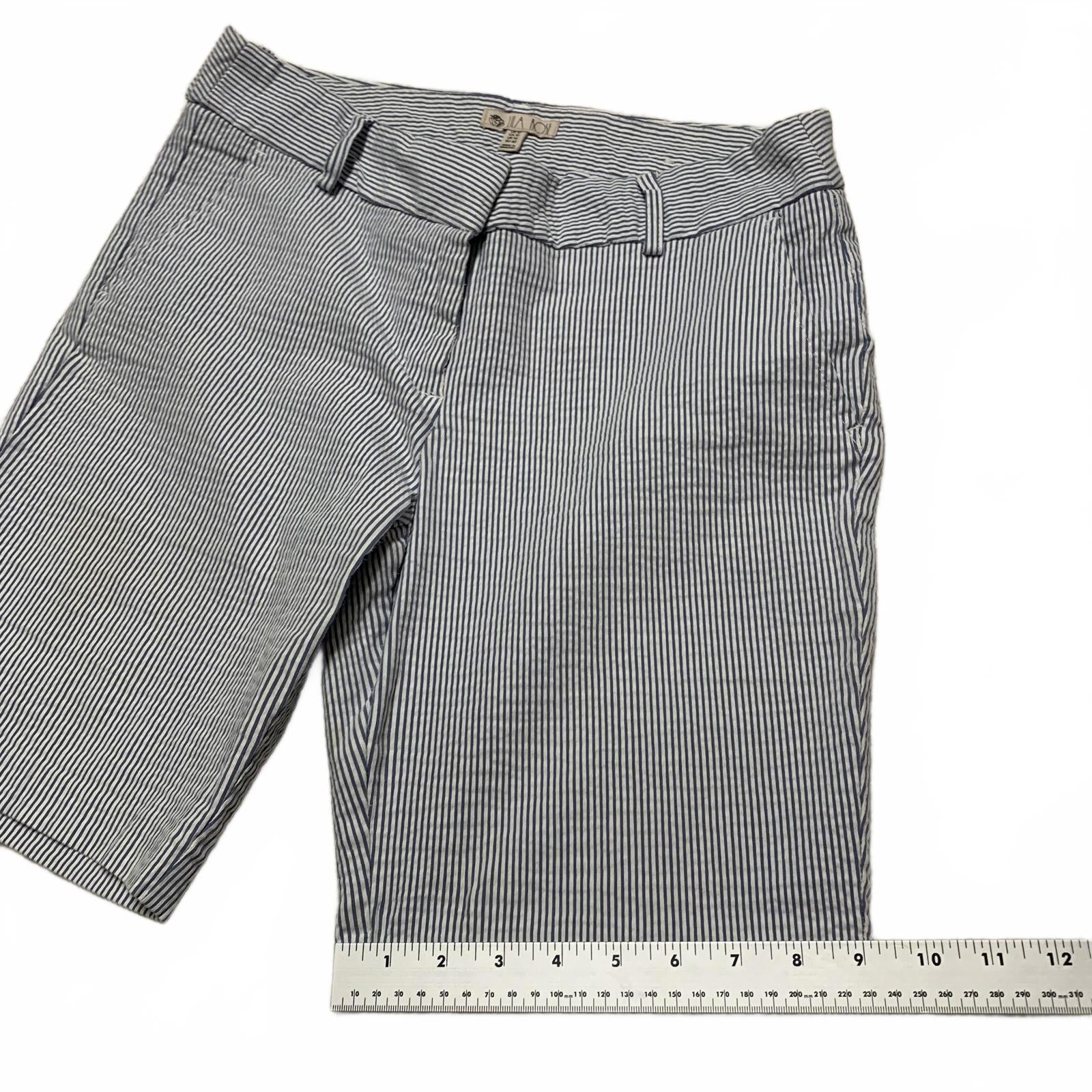 Bermudas elásticas a rayas VTG Lila Rose para mujer, talla 10, ancho 32