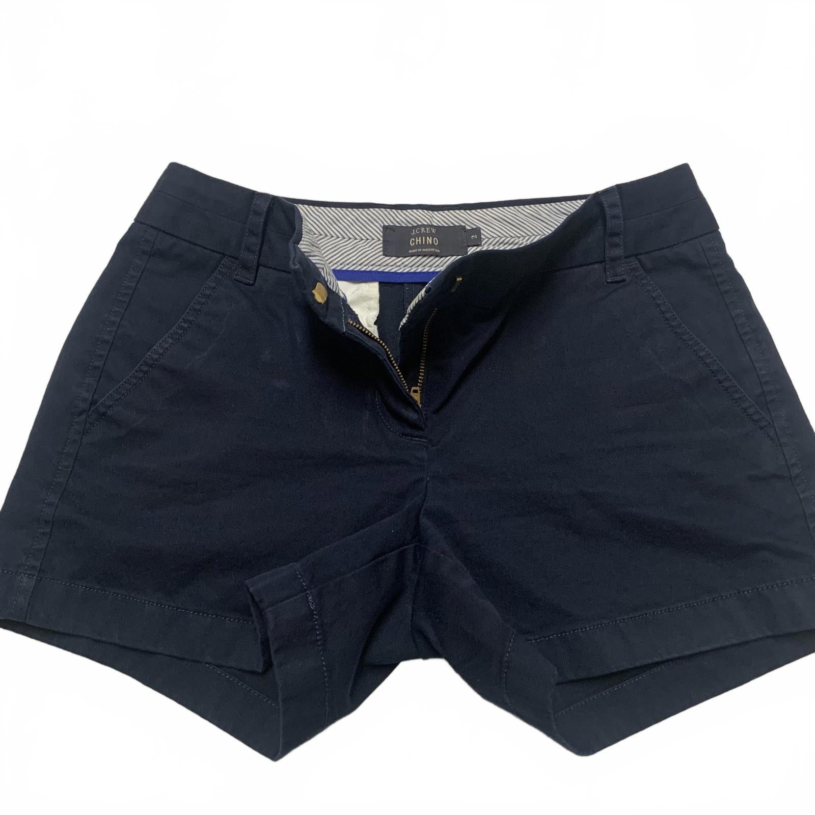 Pantalones cortos chinos J.Crew para mujer, talla 2, azul marino, ancho 30,5, algodón