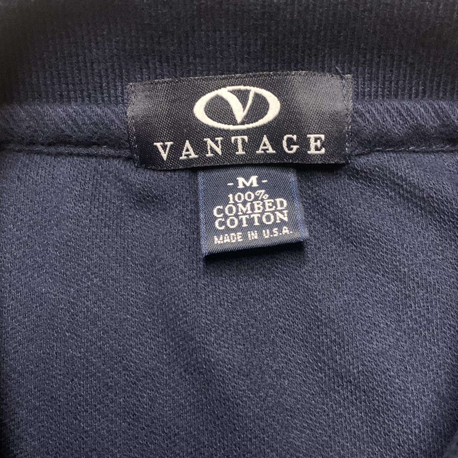 Polo Vantage azul marino talla mediana para hombre, 100 % algodón peinado