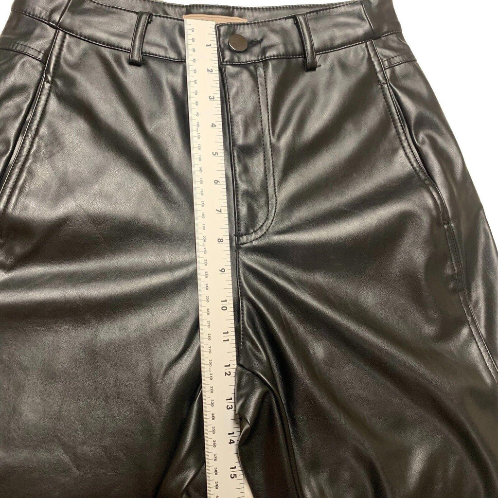 Pantalón de piel sintética negro BCB Generation para mujer, talla extra pequeña