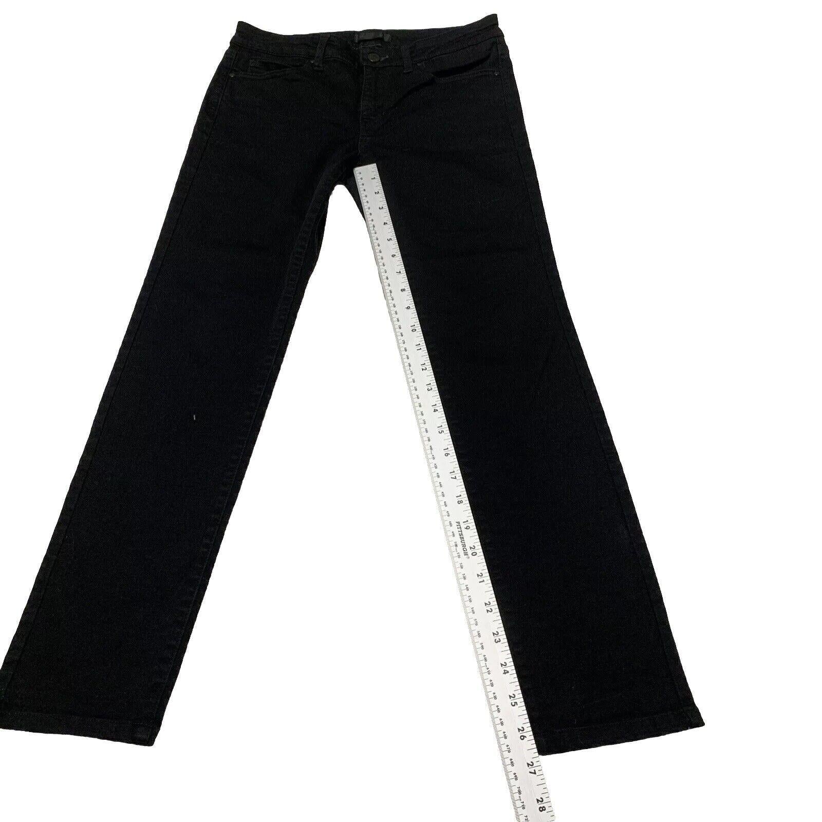 Vaqueros ajustados negros de tiro medio de mezcla de algodón y mezclilla de Uniqlo para hombre, talla 27 x 26,75