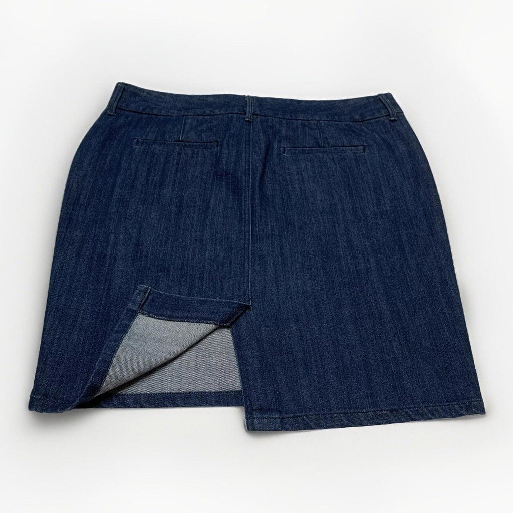 Falda de mezclilla azul oscuro para mujer, talla 12, con bolsillo, corte tubo, elástica y abertura, de Old Navy