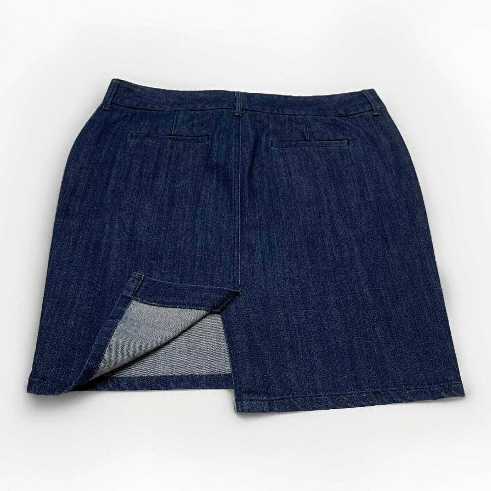 Falda de mezclilla azul oscuro para mujer, talla 12, con bolsillo, corte tubo, elástica y abertura, de Old Navy