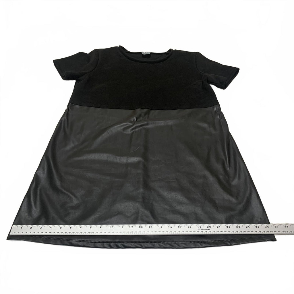 Vestido informal de manga corta con falda de piel sintética Arula para mujer, talla 1X, EE. UU.