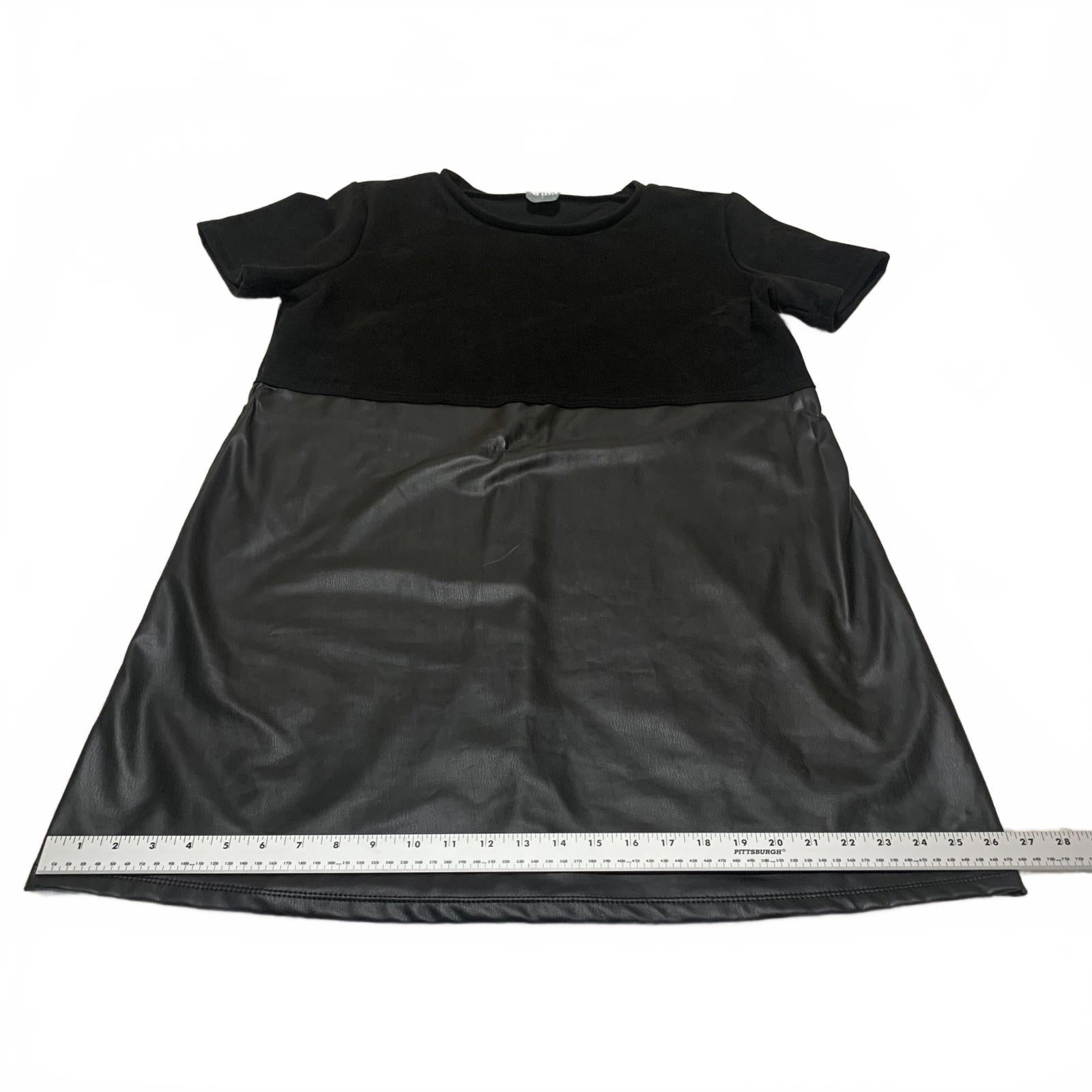 Vestido informal de manga corta con falda de piel sintética Arula para mujer, talla 1X, EE. UU.