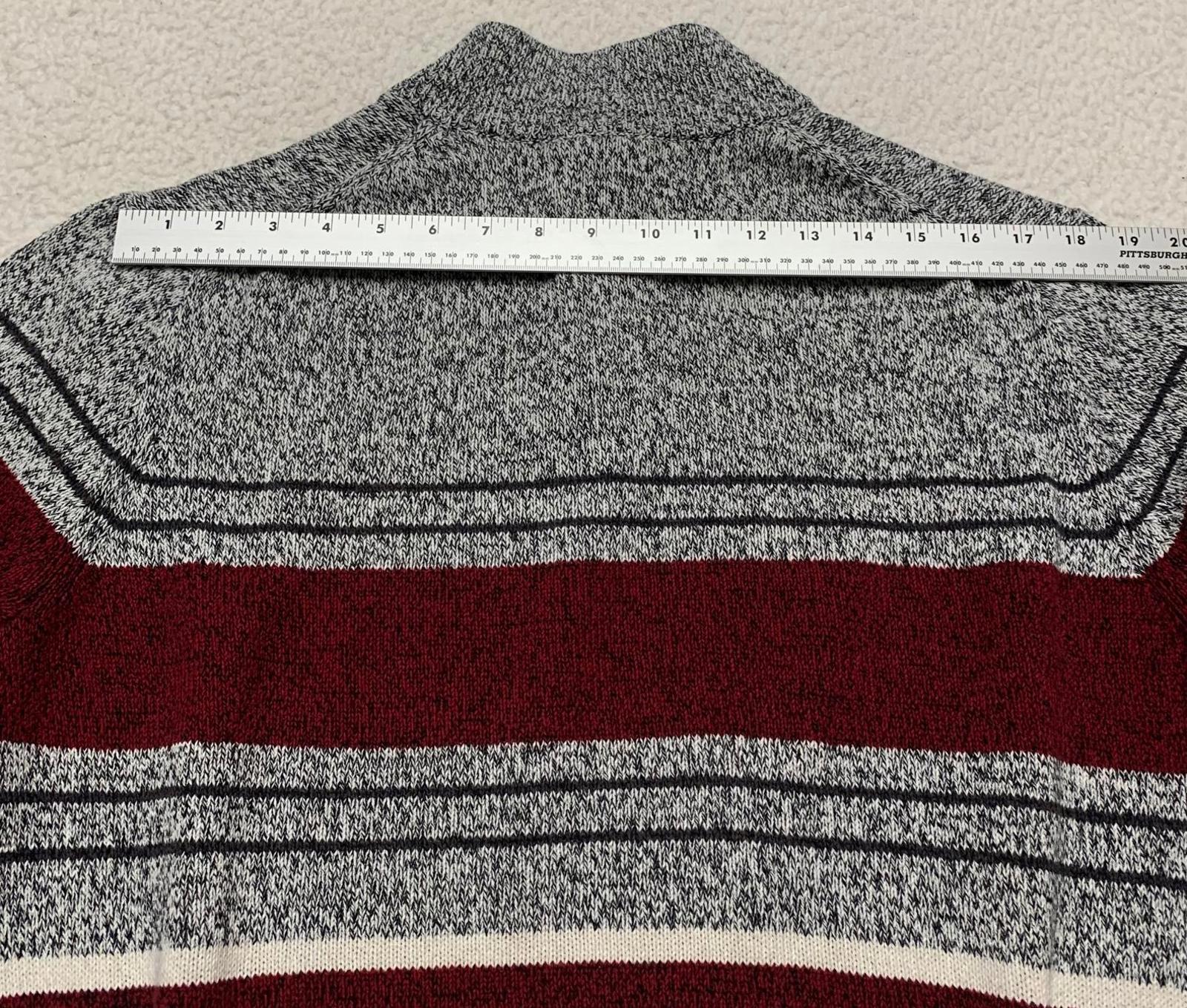 Suéter de algodón a rayas burdeos gris XL para hombre de Croft &amp; Barrow