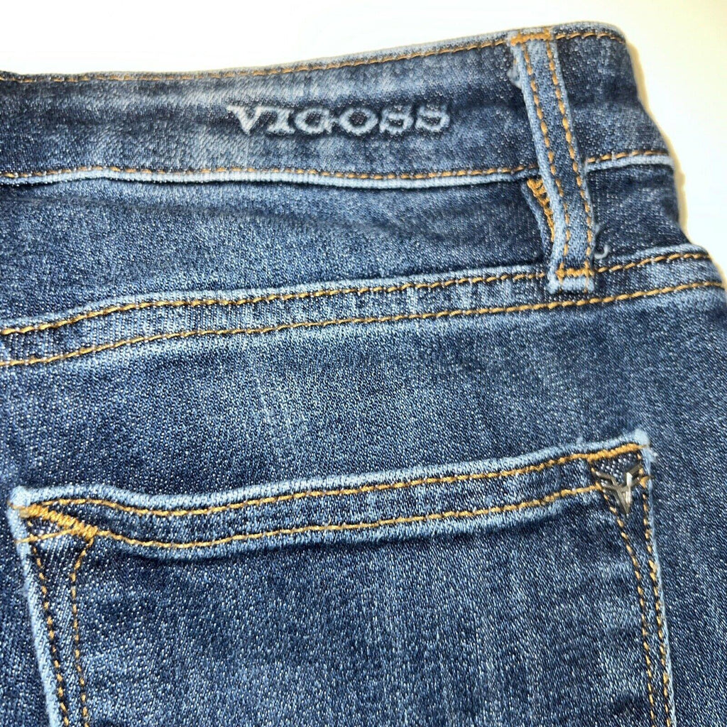 Vaqueros ajustados VIGOSS Marley para mujer, 25 x 26, de tiro medio desgastados en azul