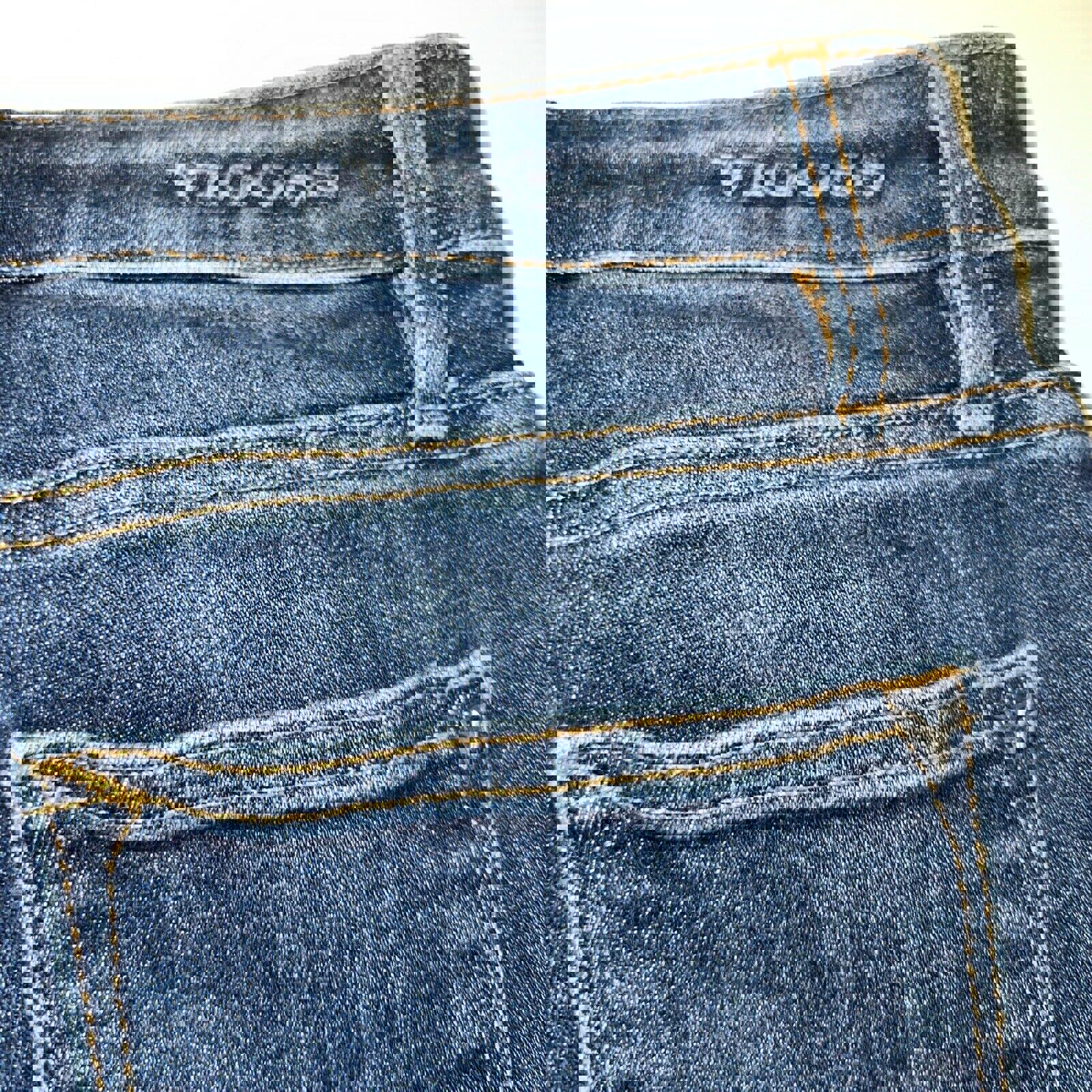 Vaqueros ajustados VIGOSS Marley para mujer, 25 x 26, de tiro medio desgastados en azul