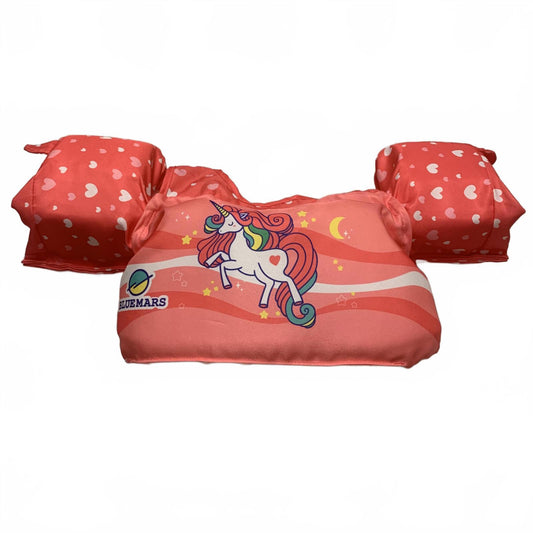 Bluemars Girls Size >20-50 lbs Coral Pink Unicorn Swim Vest Child Swimming Aid