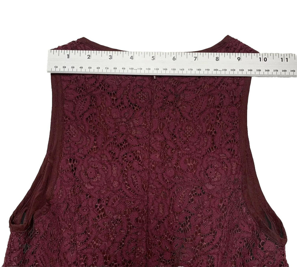 Vestido estilo imperio con encaje burdeos, talla 00P de Banana Republic Juniors