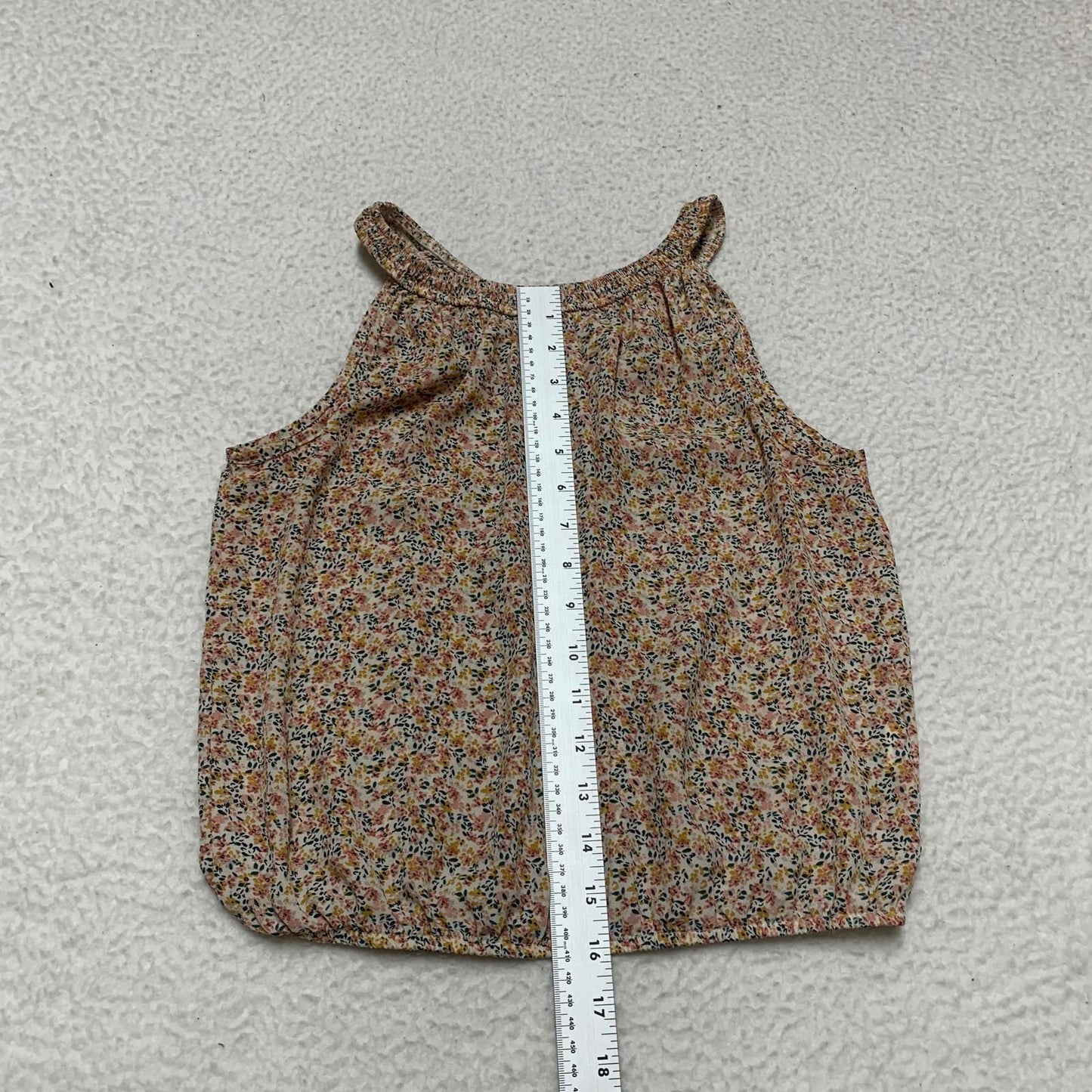 Sienna Sky Teen Size XS Floral Sleeveless Blouse Neck Tie Detail