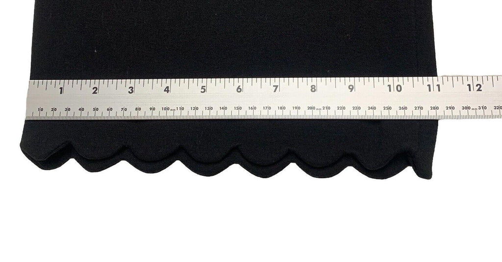 Club Monaco Wide Leg Scallop Hem Pants 8 Black