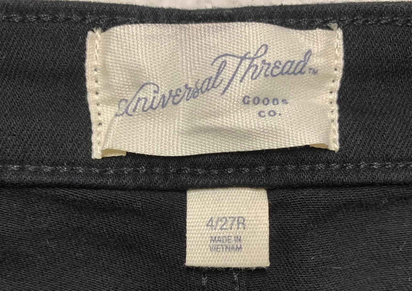 Vaqueros de mujer Universal Thread negros talla 4/27R W28x 27L (real)