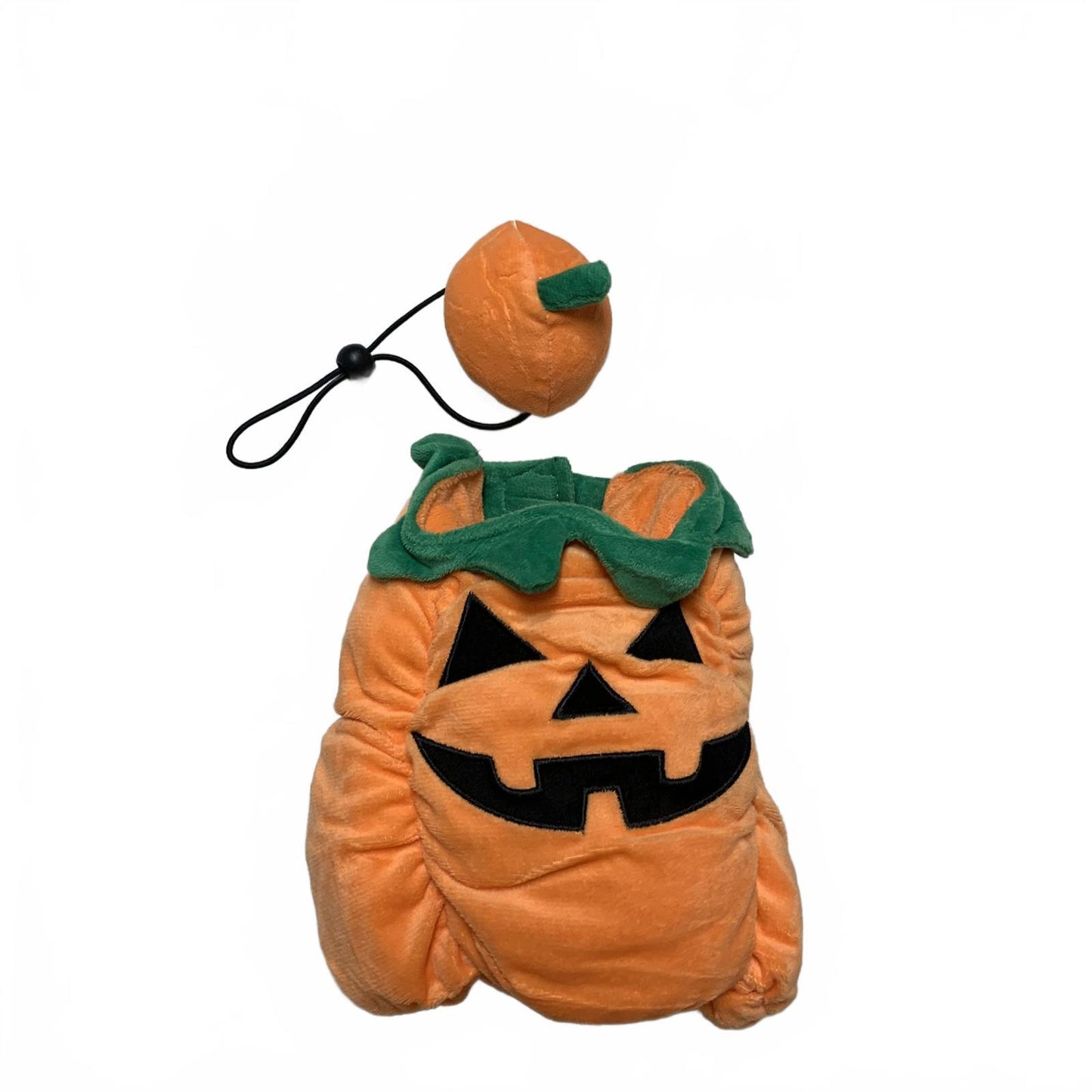 Pet Pumpkin XSmall Orange Halloween Plush Costume Hat Accessory