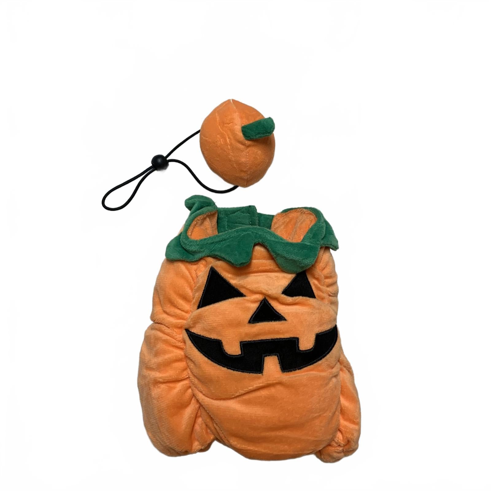 Accesorio para sombrero de disfraz de Halloween de peluche naranja extra pequeño de calabaza para mascota