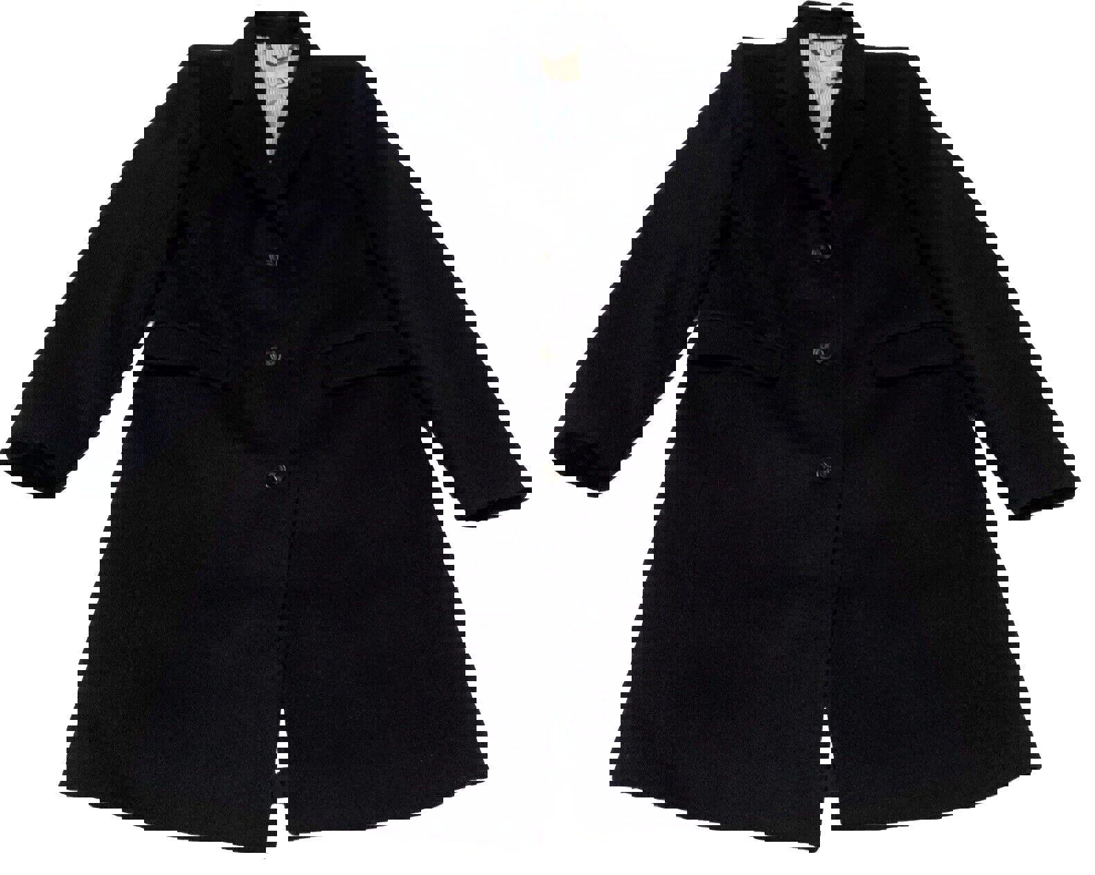 Abrigo largo clásico de lana negra de J Crew para mujer, talla 12