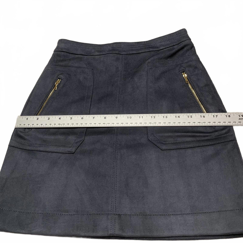 LOFT Petite Talla 00 Minifalda de gamuza con bolsillos con cremallera Gris carbón W 26.5