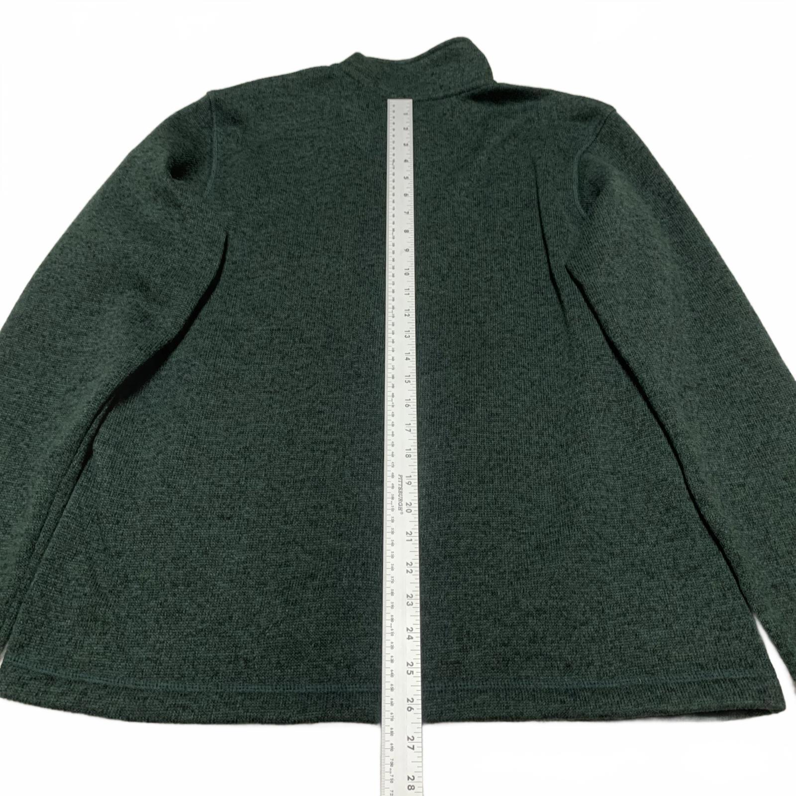 Suéter polar con cremallera de un cuarto verde oscuro mediano de Eddie Bauer para hombre