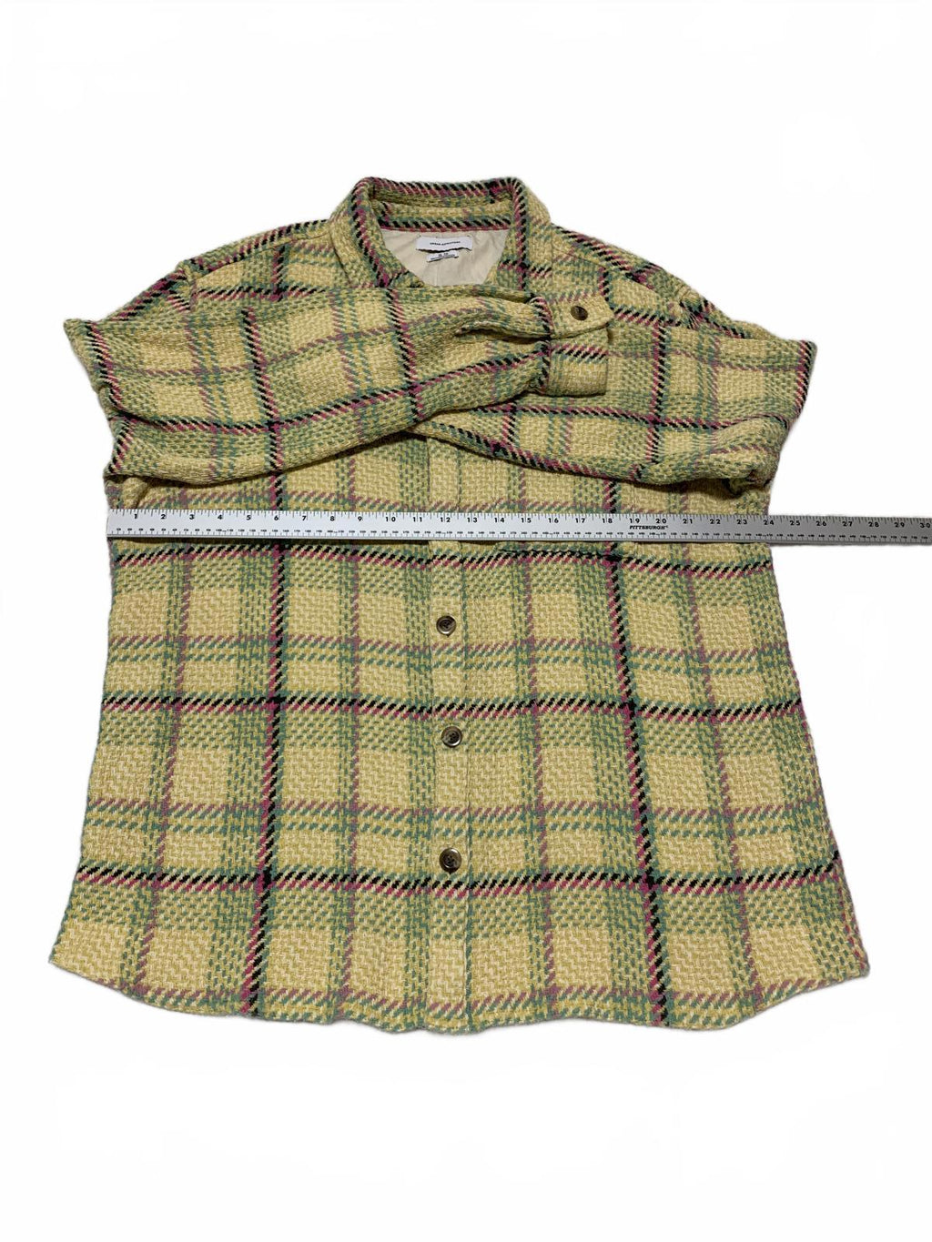 Chaqueta de cuadros tejidos con botones para mujer de Urban Outfitters, talla XL, estilo bohemio-chic, India