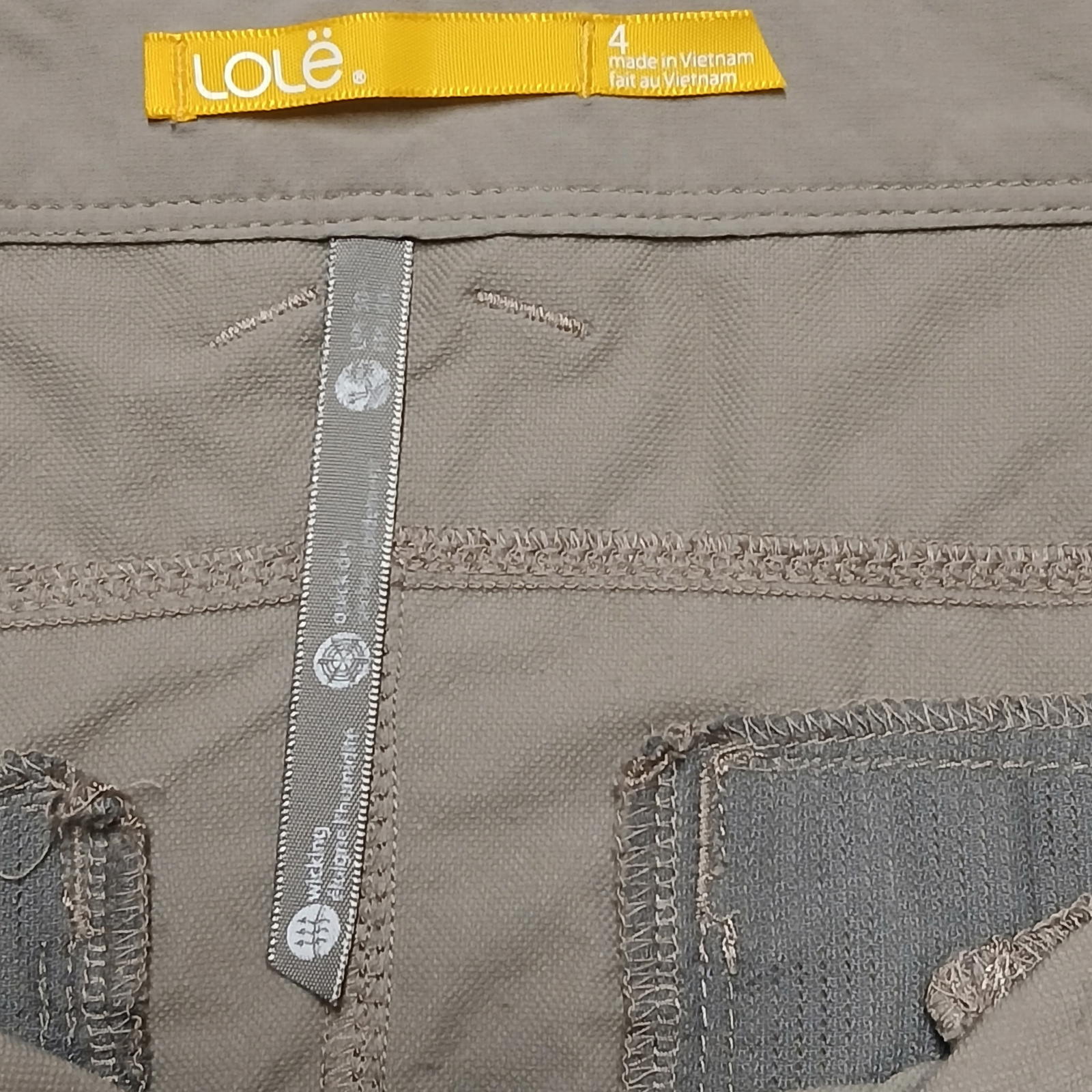 Falda informal Lole para mujer, talla 4, color caqui, para exteriores, camping, secado rápido, talla 30