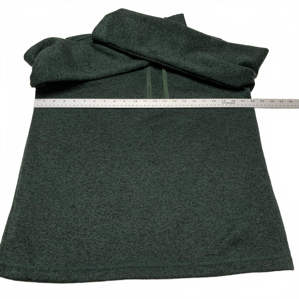 Suéter polar con cremallera de un cuarto verde oscuro mediano de Eddie Bauer para hombre